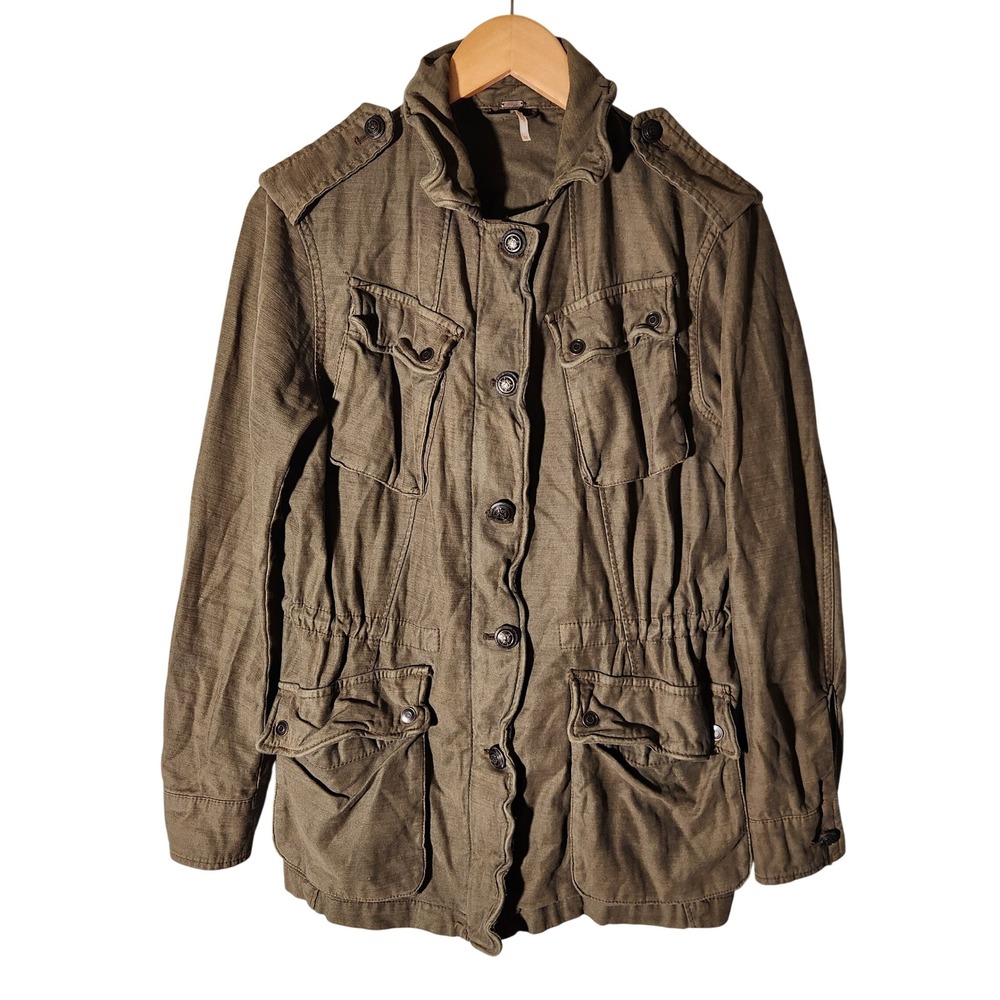 Free People Not Your Brother's Surplus Jacket XS Green Utility Military Cargo